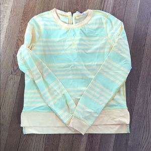 Lululemon yellow striped swim shirt size 6